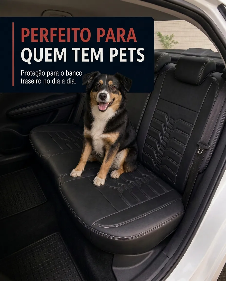 Capa protegendo o banco traseiro para quem transporta pets